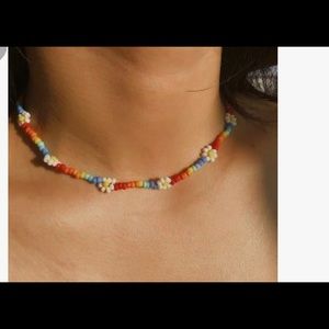 Beaded daisy choker
